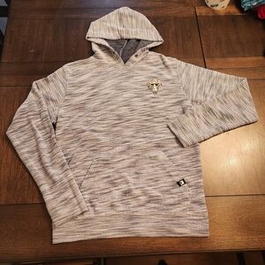 Men's Dikotomy Casual Mushroom Gray Navy Hooded Sweatshirt Medium